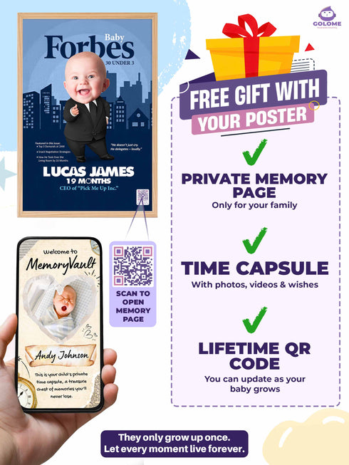 Baby Boss Business Poster or Canvas – Custom Photo & Text – Funny CEO Baby Wall Art